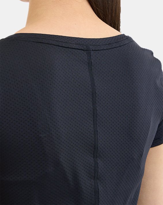 Women's HeatGear® Armour Short Sleeve in Black image number 7